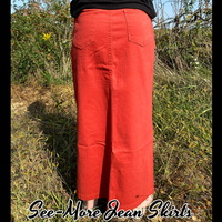 TERRA COTTA LONG DENIM SKIRT Sale - Thumbnail 1