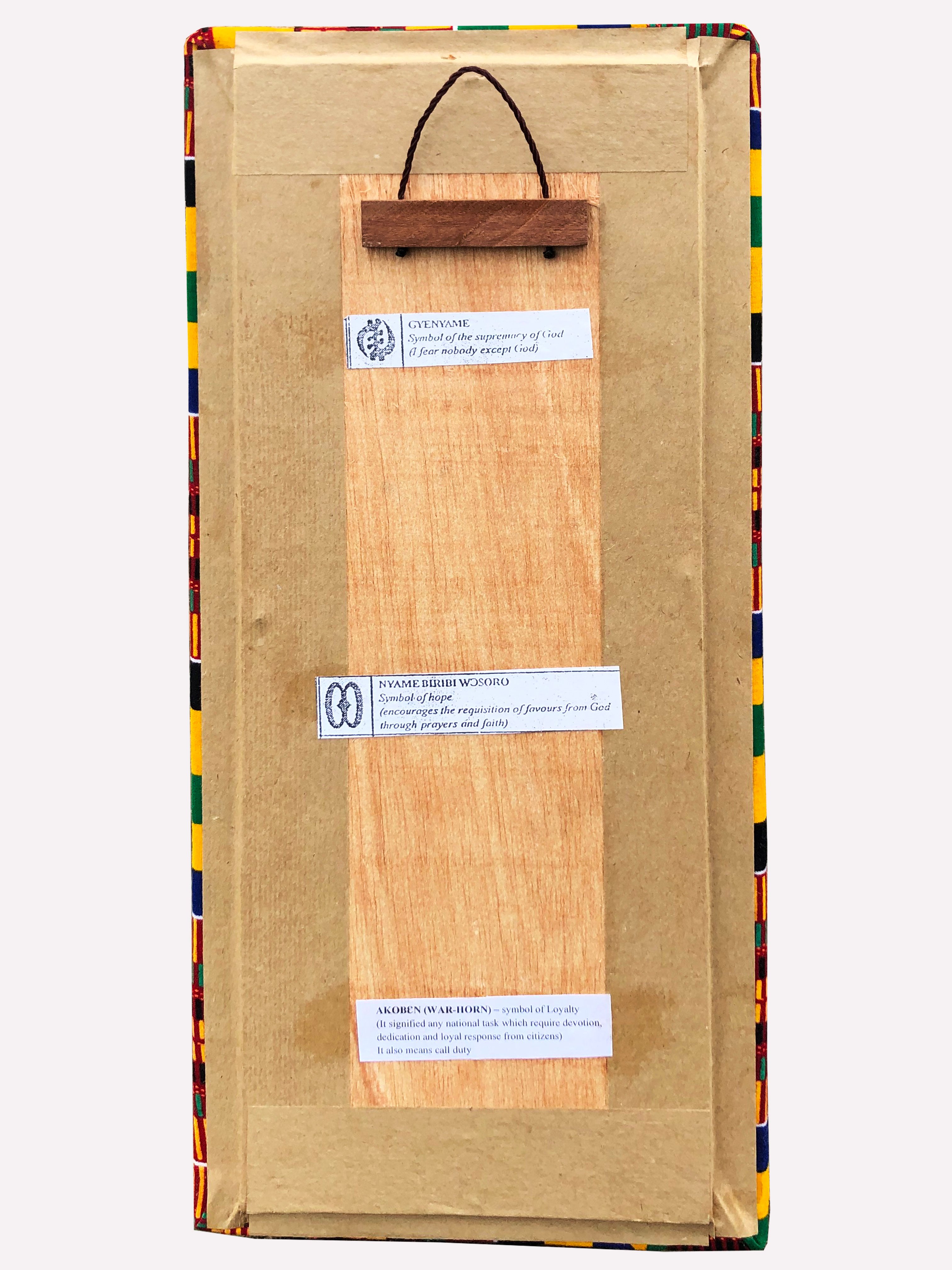 Vintage Hand carved Kente African Ghana Adinkra Symbols Decorative Wall