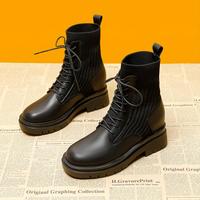 2020 New Autumn Shoes Boots Snow Fall And Winter Plus Velvet Heightened Boots H7652 - Thumbnail 1