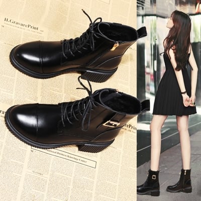 Single boots 2020 new winter plush thick heel short boots children trend g5410