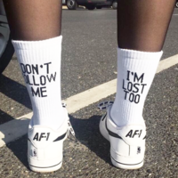 "DON'T FOLLOW ME I'M LOST TOO" SOCKS - Thumbnail 2