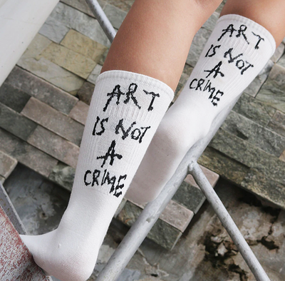 "ART IS NOT A CRIME" SOCKS