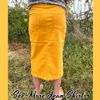 MUSTARD MID-LENGTH DENIM SKIRT Sale - Thumbnail 1