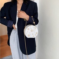 Luxury Stars and Moon Charmed Round Chain Crossbody Bag - Thumbnail 3