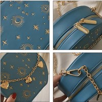 Luxury Stars and Moon Charmed Round Chain Crossbody Bag - Thumbnail 2