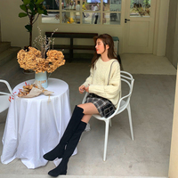 Boots Autumn And Winter New Slim Boots Thick Heel Stretch Boots High heel Women Boots High boots G5741 - Thumbnail 2