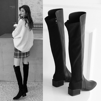 Boots Autumn And Winter New Slim Boots Thick Heel Stretch Boots High heel Women Boots High boots G5741 - Thumbnail 6