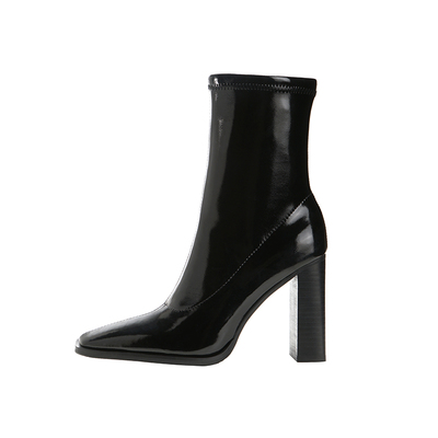 Square toe thick heel bright super high heels 2020 autumn and winter new boots h6751