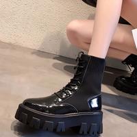 New Lace-up Martin Boots With Thick Heels And High-heel Motorcycle Boots H6754 - Thumbnail 1