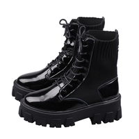 New Lace-up Martin Boots With Thick Heels And High-heel Motorcycle Boots H6754 - Thumbnail 3
