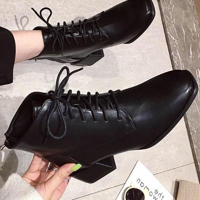 2020 new thin thick heel all-match british style high heel ankle boots h2401