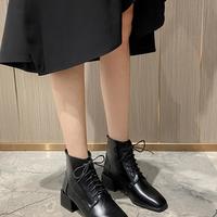 2020 New Thin Thick Heel all-match British Style High Heel Ankle Boots H2401 - Thumbnail 2