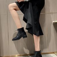 2020 New Thin Thick Heel all-match British Style High Heel Ankle Boots H2401 - Thumbnail 3