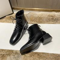 2020 New Thin Thick Heel all-match British Style High Heel Ankle Boots H2401 - Thumbnail 6
