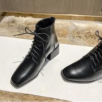 2020 New Thin Thick Heel all-match British Style High Heel Ankle Boots H2401 - Thumbnail 5