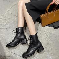 2020 New Thin Thick Heel all-match British Style High Heel Ankle Boots H2401 - Thumbnail 8