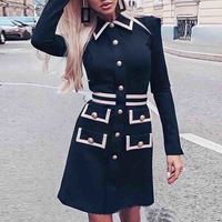 Women Slim Long Sleeve Dress - Thumbnail 1