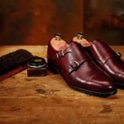 Handmade burgundy cap toe double monk straps leather formal shoes,men's oxford shoes - Thumbnail 1