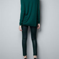 V-Neck Knit Sweater - Thumbnail 1