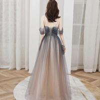 Stylish tulle long prom dress evening dress - Thumbnail 5