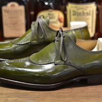 Handmade Olive Green Split Toe Leather Shoes,Oxford Men's Shoes - Thumbnail 1