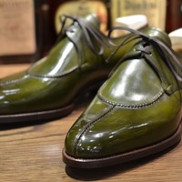 Handmade Olive Green Split Toe Leather Shoes,Oxford Men's Shoes - Thumbnail 4