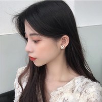 Kawaii White and Gold Butterfly Stud Earrings - Thumbnail 3