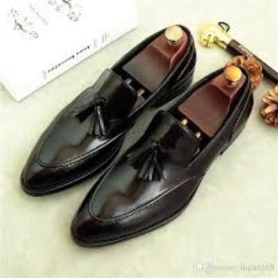 Handmade leather black shoes,tussles loafers moccasin shoes ,oxford shoes - Thumbnail 3