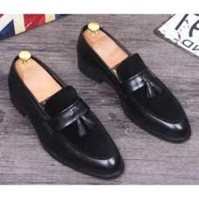 Handmade leather suede black shoes,tussles loafers moccasin shoes ,oxford shoes - Thumbnail 1
