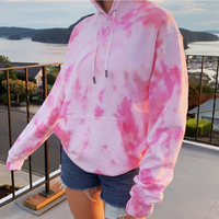 Cute Pastel Pink Tie Dye Rainbow Colorful Sweater Pullover Hoodie Sweatshirt E-Girl Kawaii Korean Japanese Harajuku Retro Streetwear Aesthetic - Thumbnail 6