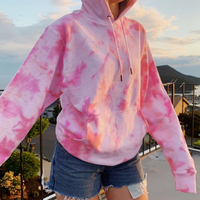 Cute Pastel Pink Tie Dye Rainbow Colorful Sweater Pullover Hoodie Sweatshirt E-Girl Kawaii Korean Japanese Harajuku Retro Streetwear Aesthetic - Thumbnail 7
