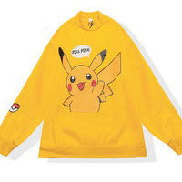 Cute Pikachu Cartoon Oversized Sweater Turtleneck Long Sleeve Shirt Pullover Hoodie Sweatshirt E-Girl Kawaii Korean Japanese Harajuku Retro Streetwear - Thumbnail 7