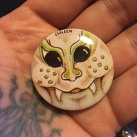 Vintage Monster Face Pins - Thumbnail 1