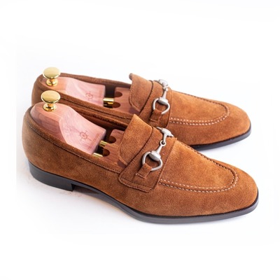 Handmade tan suede penny loafers moccasin shoes,oxford shoes, - Thumbnail 3