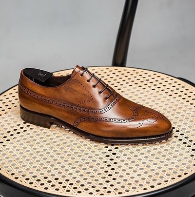 Brown Leather Oxfords Wingtip Lace Up Dress Shoes