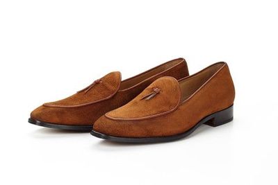 Men's Brown Suede Tussles Loafers Shoes