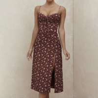 Slim Sling Floral Backpack Hip Dress - Thumbnail 2