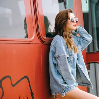 Design fashion denim coat