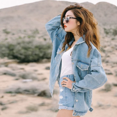 Design fashion denim coat