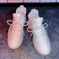 Women's Shoes Summer Student Sports Casual Shoes Luminous White Shoes Running Breathable Net Shoes G7620 - Thumbnail 3