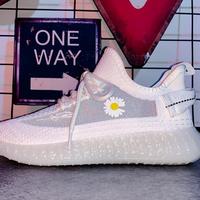 Women's Shoes Summer Student Sports Casual Shoes Luminous White Shoes Running Breathable Net Shoes G7620 - Thumbnail 4