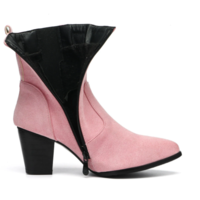 Plus Size Women Casual Solid Color Simple Pointed Toe Zipper Chunky Heel Chelsea Boots - Thumbnail 5