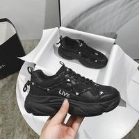 2020 New Black Sneakers Breathable Thick Sole Women's shoes F7549 - Thumbnail 4