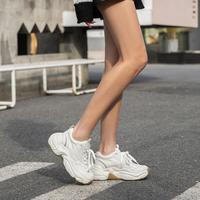 New Thick-soled White Shoes Women Trendy All-Match Women's Shoes Sports Shoes G4476 - Thumbnail 4