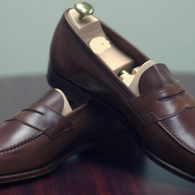 New men's handmade leather shoes, men's genuine leather penny loafers dress shoe