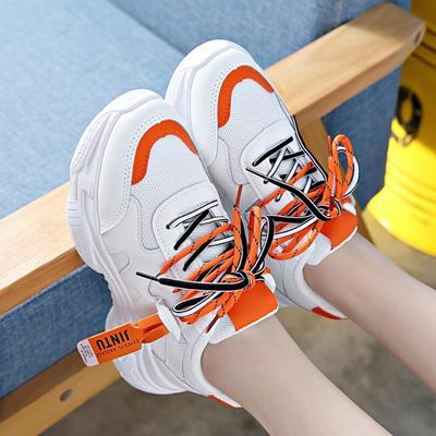 Women's sports style single shoe front lace-up shoes warm mid-heel casual women's shoes f7652