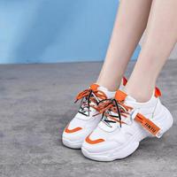 Women's Sports Style Single Shoe Front Lace-up Shoes Warm Mid-heel Casual Women's Shoes F7652 - Thumbnail 4