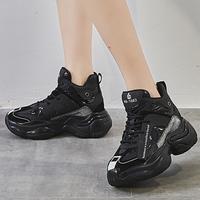 2020 Autumn High Top Sports black Shoes Women's Wild Shoes Women Ins Tide H7588 - Thumbnail 6
