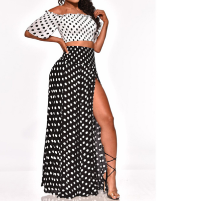 Ladies strapless short sleeve two-piece suit