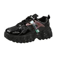 Thick-Soled Women's Ins Tide 2020 New Shoes Bright Leather Casual All-match Sneakers F8543 - Thumbnail 2